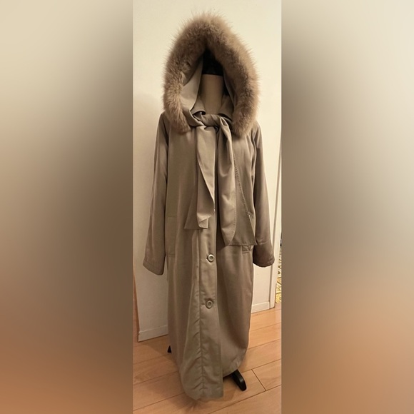 Nuage Long Parka Coat Fox Sage Sz 10 - Picture 1 of 9